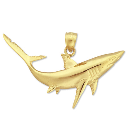 14K Gold Shark Pendant