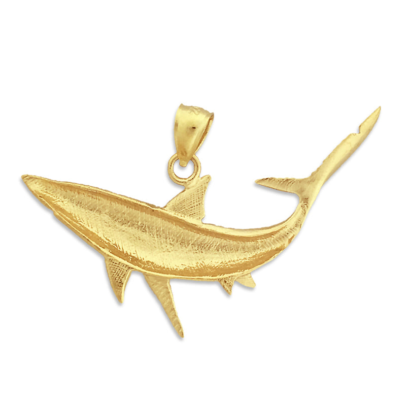 14K Gold Shark Pendant