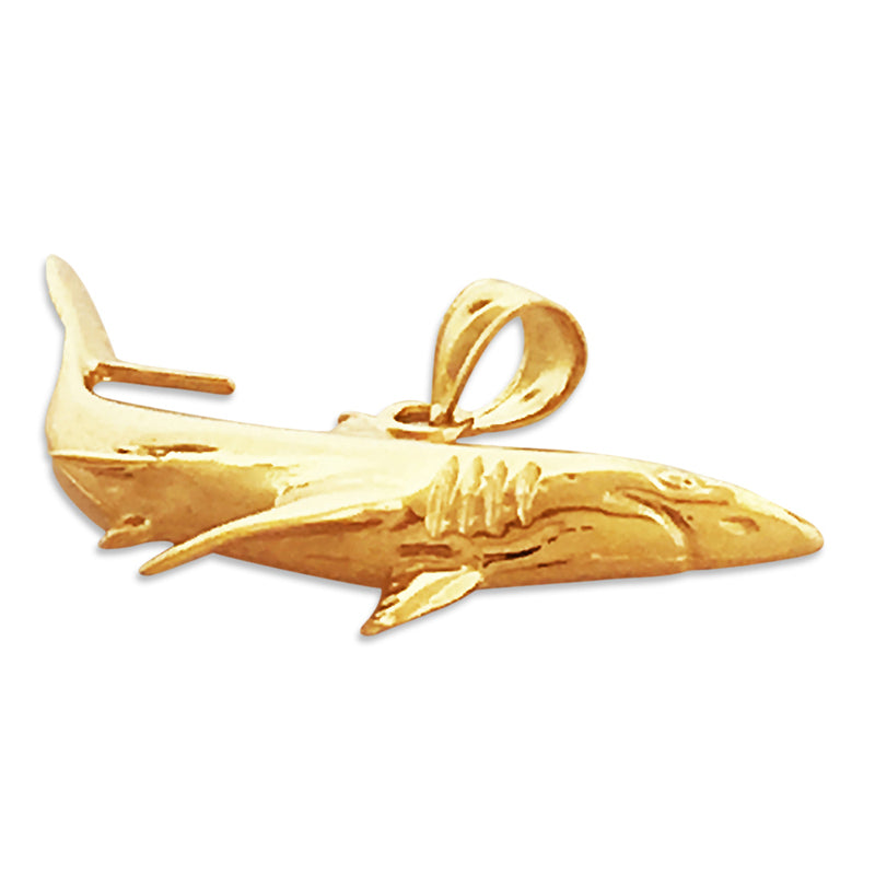 14K Gold Shark Pendant
