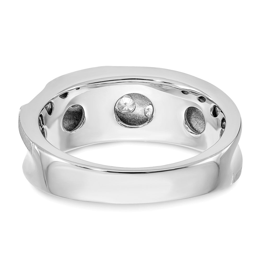 True Origin 14K White Gold Men's 1/2 carat Lab Grown Diamond VS/SI  D E F  Brushed and Polished Wedding Band Ring