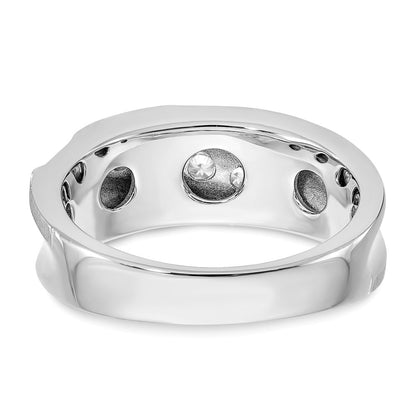 True Origin 14K White Gold Men's 1/2 carat Lab Grown Diamond VS/SI  D E F  Brushed and Polished Wedding Band Ring