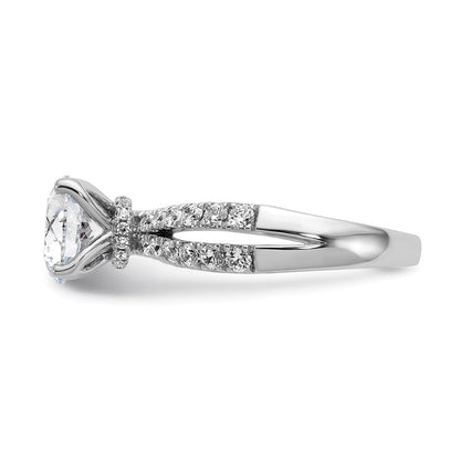 True Origin 14K White Gold 2 5/8 carat Lab Grown Diamond VS+ F+ Complete Round Engagement Ring