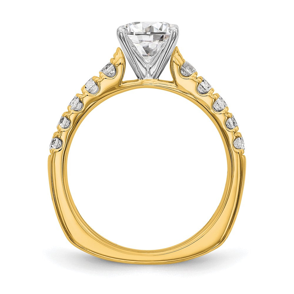 True Origin 14K Yellow Gold 1/2 carat Lab Grown Diamond VS+ F+ Semi-Mount Peg Set Engagement Ring