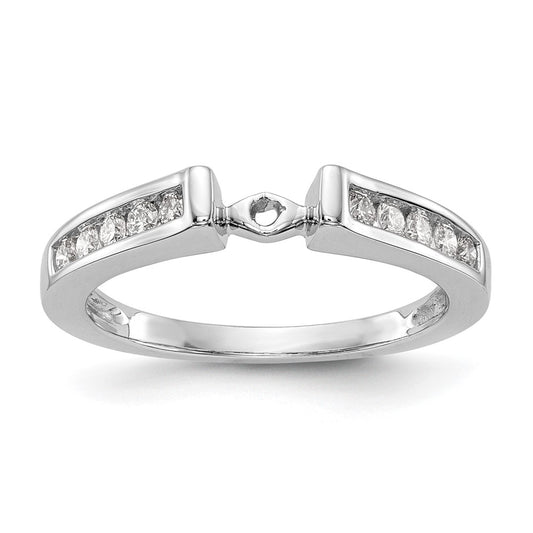 14K White Gold Peg Set 1/4 carat Channel-set Diamond Semi-mount Engagement Ring