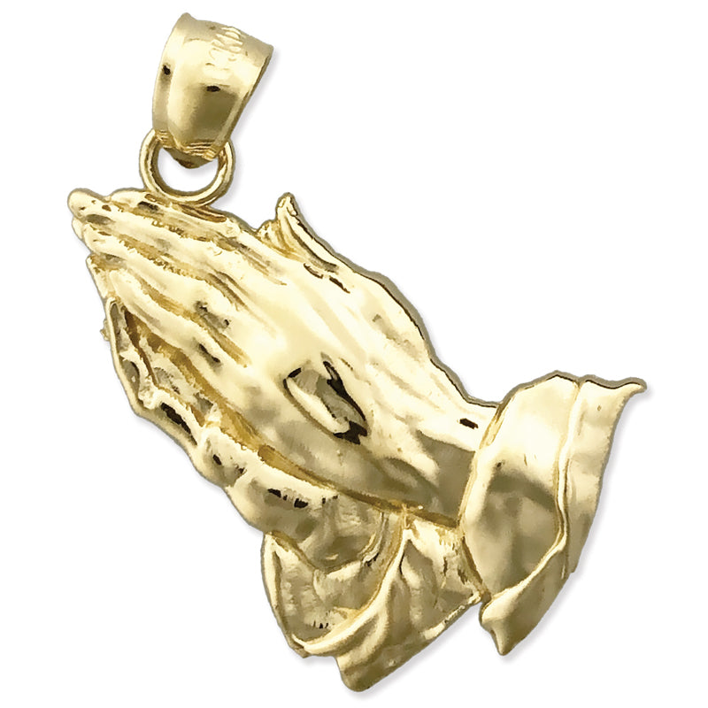 14K Gold Praying Hands Pendant