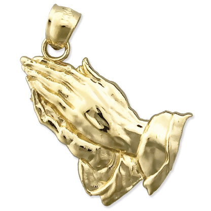 14K Gold Praying Hands Pendant