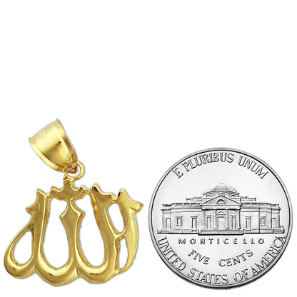 14K Gold Islamic Allah Pendant