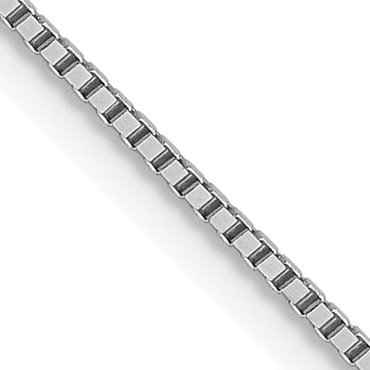 24 Inch 14K White Gold .8mm Box With Spring Ring Clasp Chain Necklace