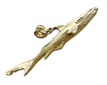 14K Gold 46MM Shark Pendant