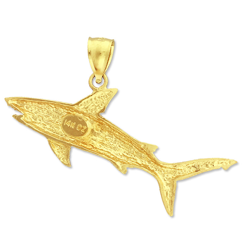 14K Gold Jaws Open Shark Pendant