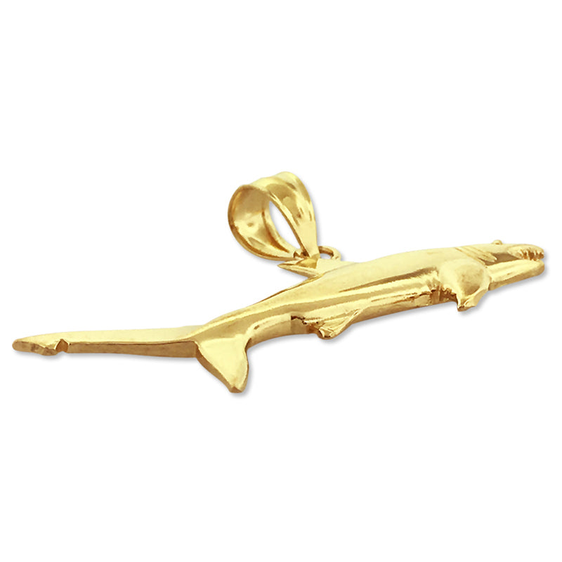 14K Gold Jaws Open Shark Pendant