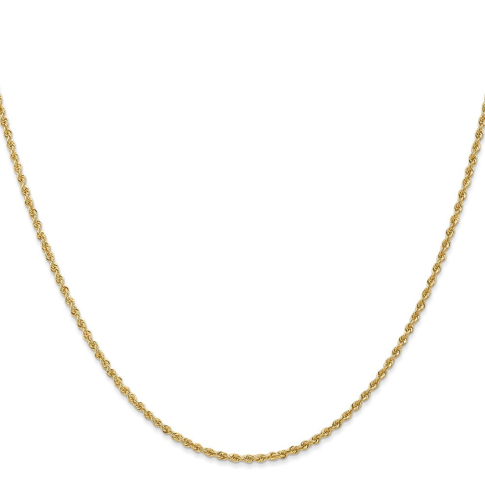 18 Inch 14K Yellow Gold 1.6mm Solid Regular Rope Chain Necklace