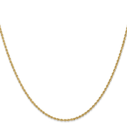 18 Inch 14K Yellow Gold 1.6mm Solid Regular Rope Chain Necklace