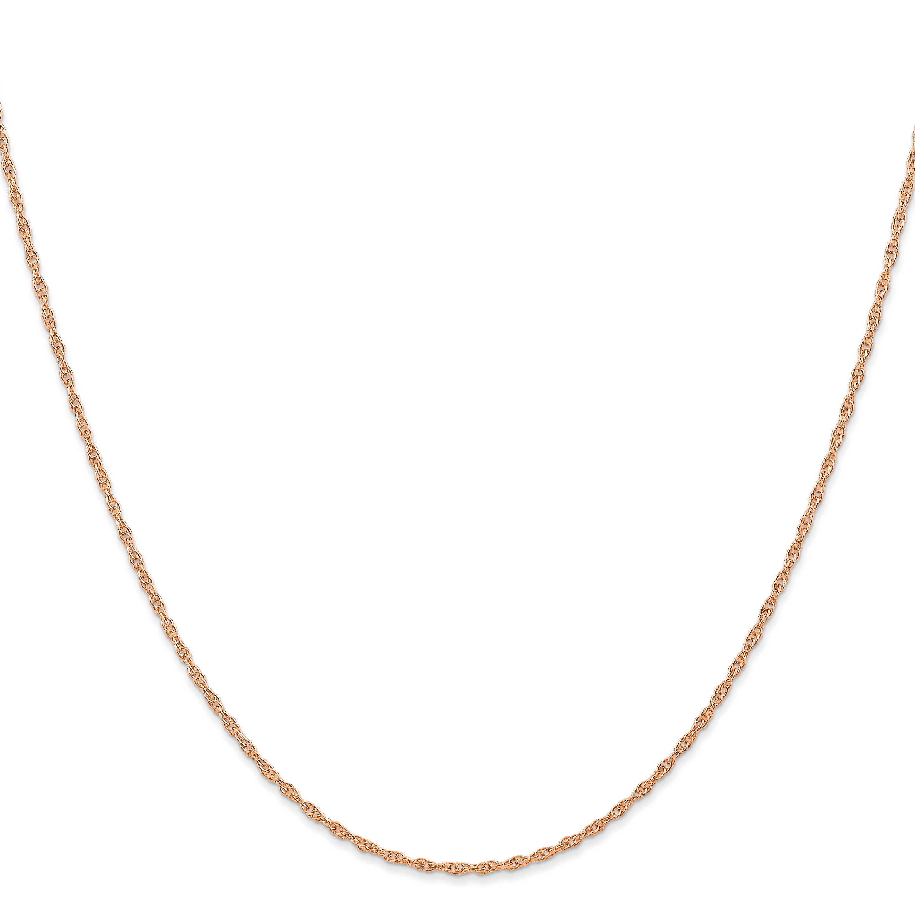 14K Rose Gold 20 Inch Carded 1.15mm Cable Rope With Spring Ring Clasp Chain Necklace