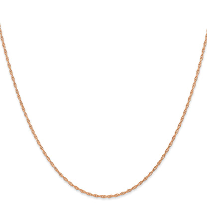 14K Rose Gold 20 Inch Carded 1.15mm Cable Rope With Spring Ring Clasp Chain Necklace