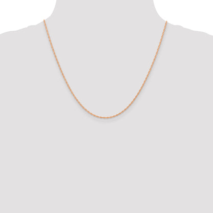 14K Rose Gold 20 Inch Carded 1.15mm Cable Rope With Spring Ring Clasp Chain Necklace