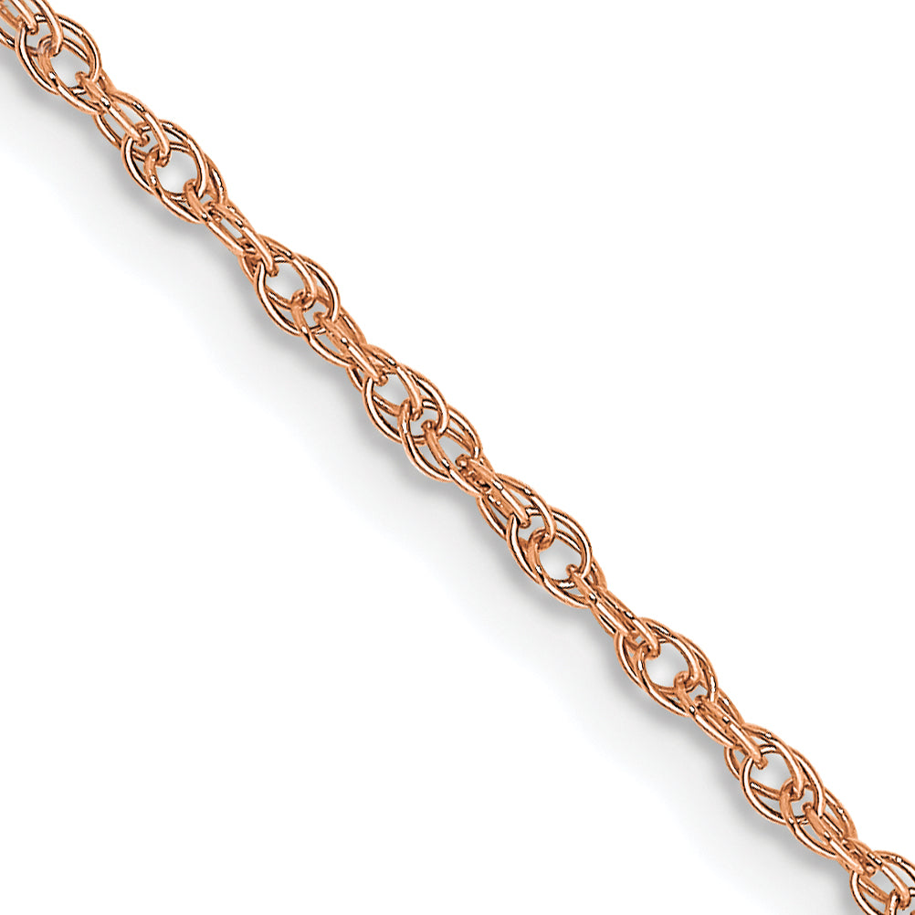14K Rose Gold 20 Inch Carded 1.15mm Cable Rope With Spring Ring Clasp Chain Necklace