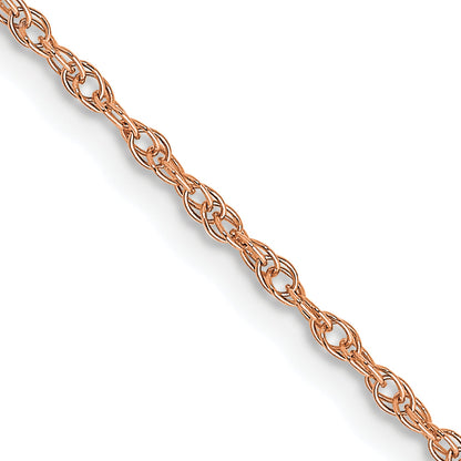 14K Rose Gold 20 Inch Carded 1.15mm Cable Rope With Spring Ring Clasp Chain Necklace