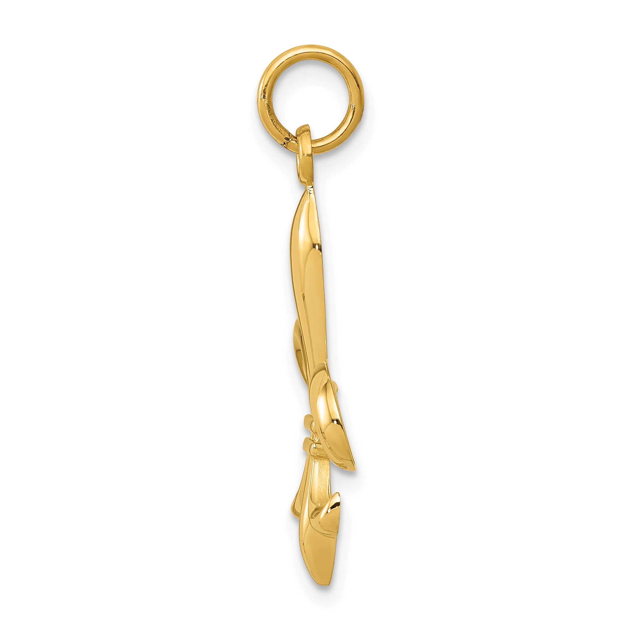 14k Yellow Gold 14k Hollow Fleur De Lis Charm
