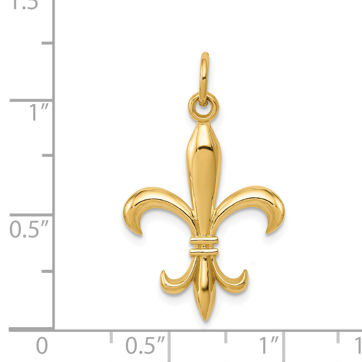 14k Yellow Gold 14k Hollow Fleur De Lis Charm