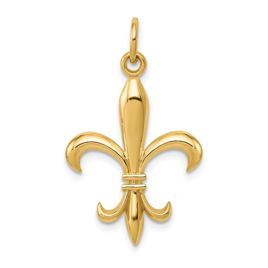 14k Yellow Gold 14k Hollow Fleur De Lis Charm