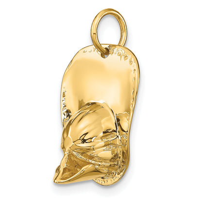 14k Yellow Gold 14k 3-D Large Fireman's Hat Charm