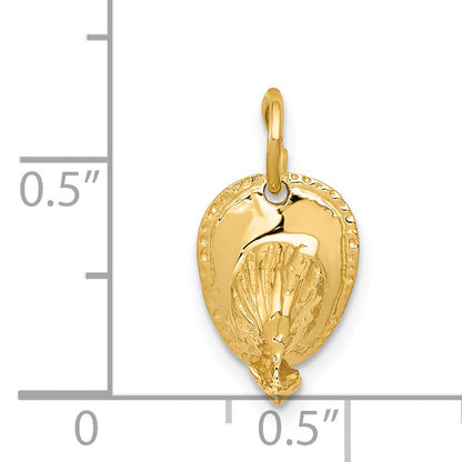 14k Yellow Gold 14k  3D Fireman's Hat Charm