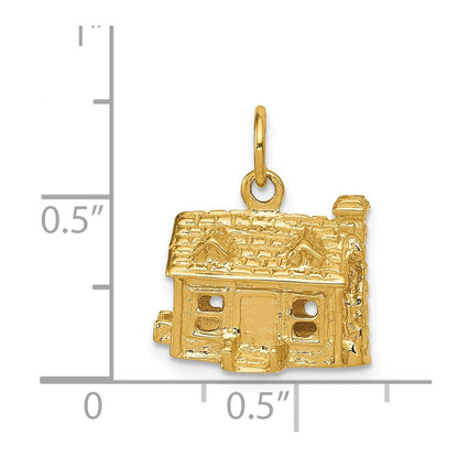 14k Yellow Gold 14k 3-D House Charm