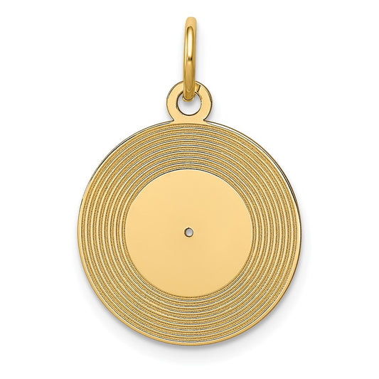 14k Yellow Gold 14k Record Album Charm