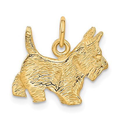 14k Yellow Gold 14k Ruby Eye Scottie Dog Charm