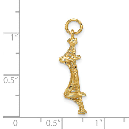 14k Yellow Gold 14k 3D Golden Gate Bridge Charm