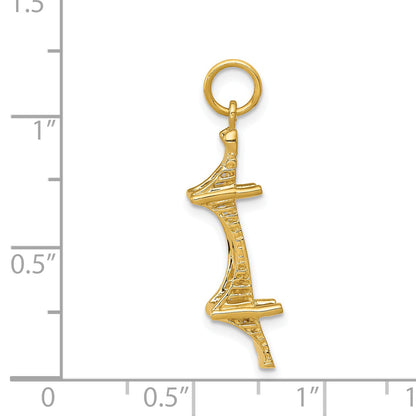 14k Yellow Gold 14k 3D Mackinac Bridge Charm