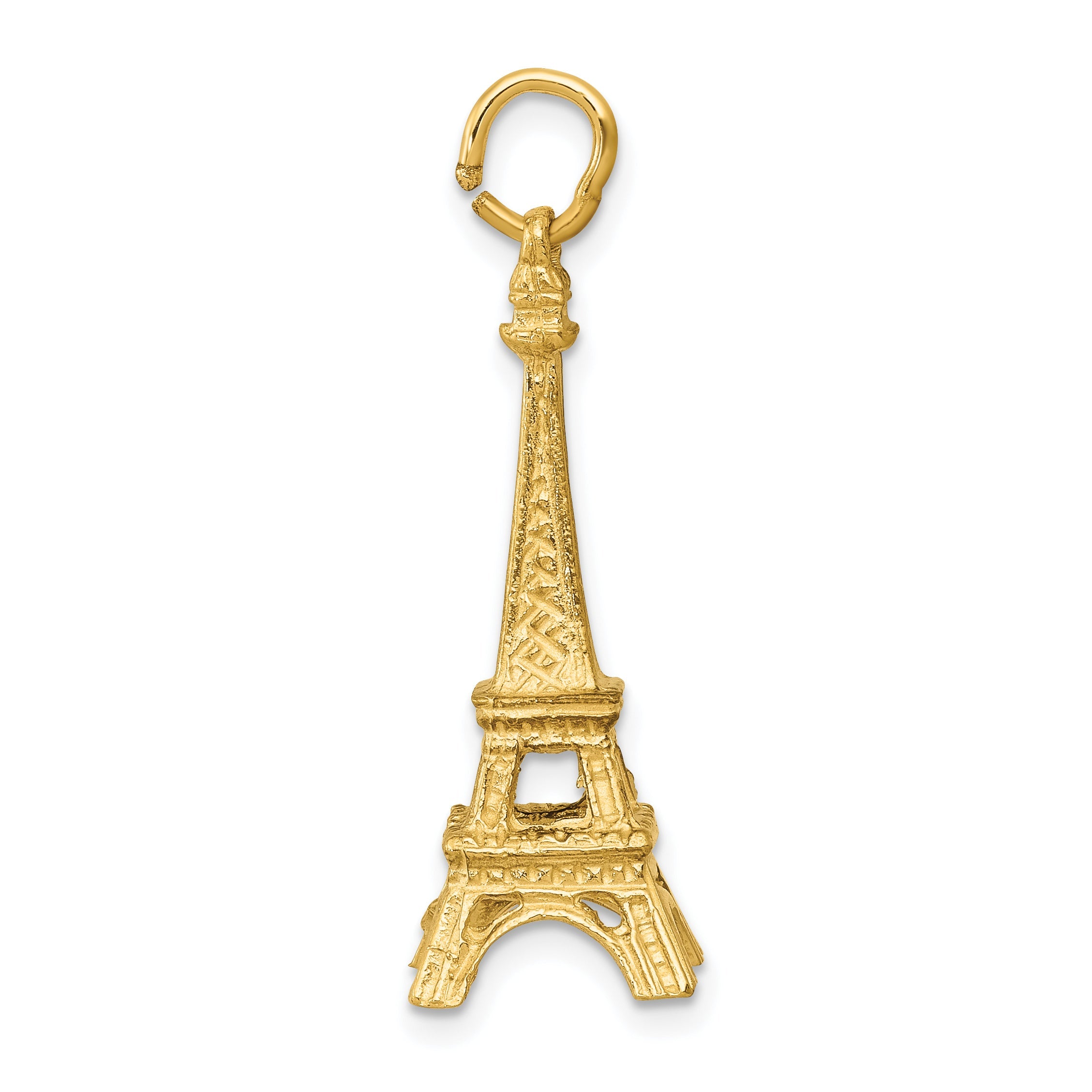 14k Yellow Gold 14KY  3D Eiffel Tower Charm