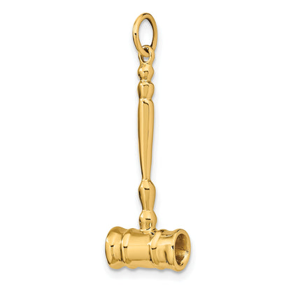 14k Yellow Gold 14k 3-D Gavel Charm
