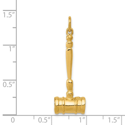 14k Yellow Gold 14k 3-D Gavel Charm