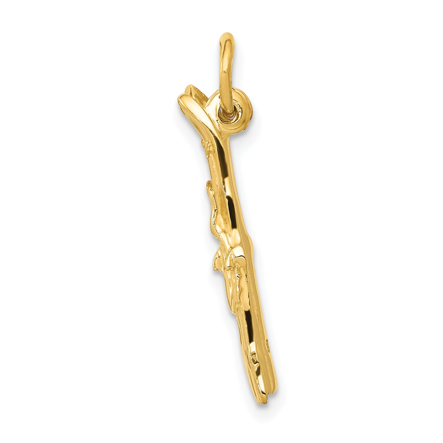 14k Yellow Gold 14K 3D Pair Of Skis Charm