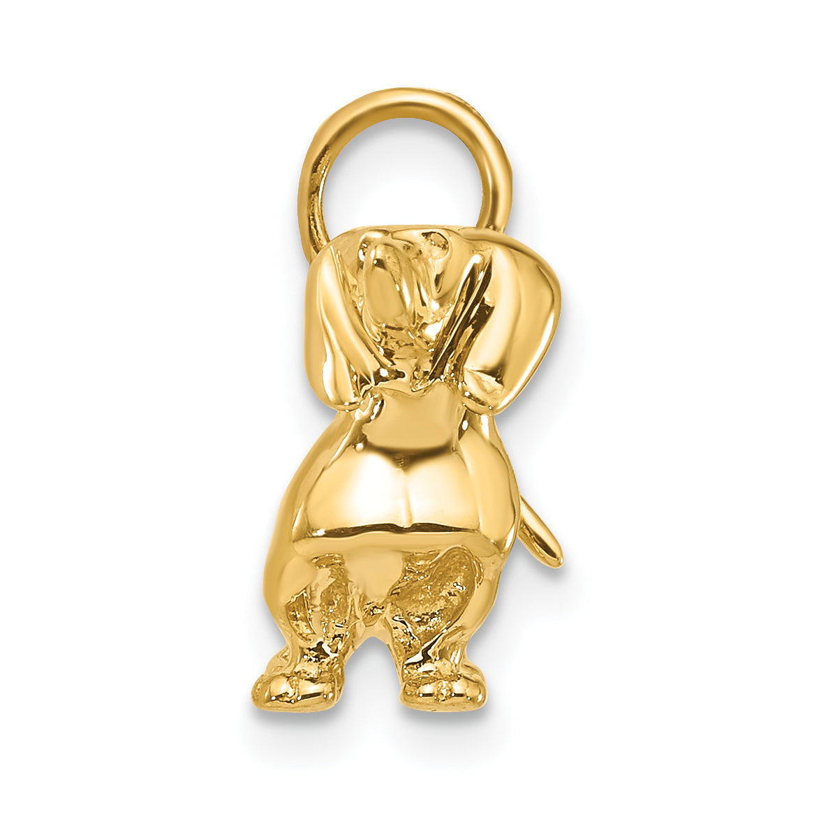 14k Yellow Gold 14k 3D Dachshund Dog Charm