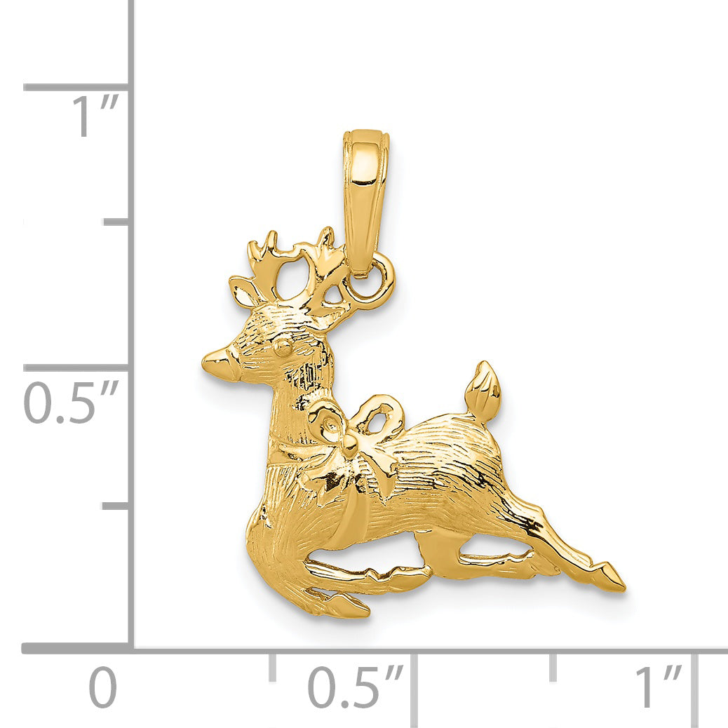 14k Yellow Gold 14k Polished Reindeer Pendant