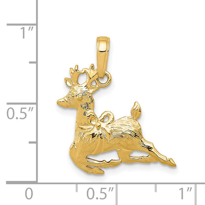 14k Yellow Gold 14k Polished Reindeer Pendant