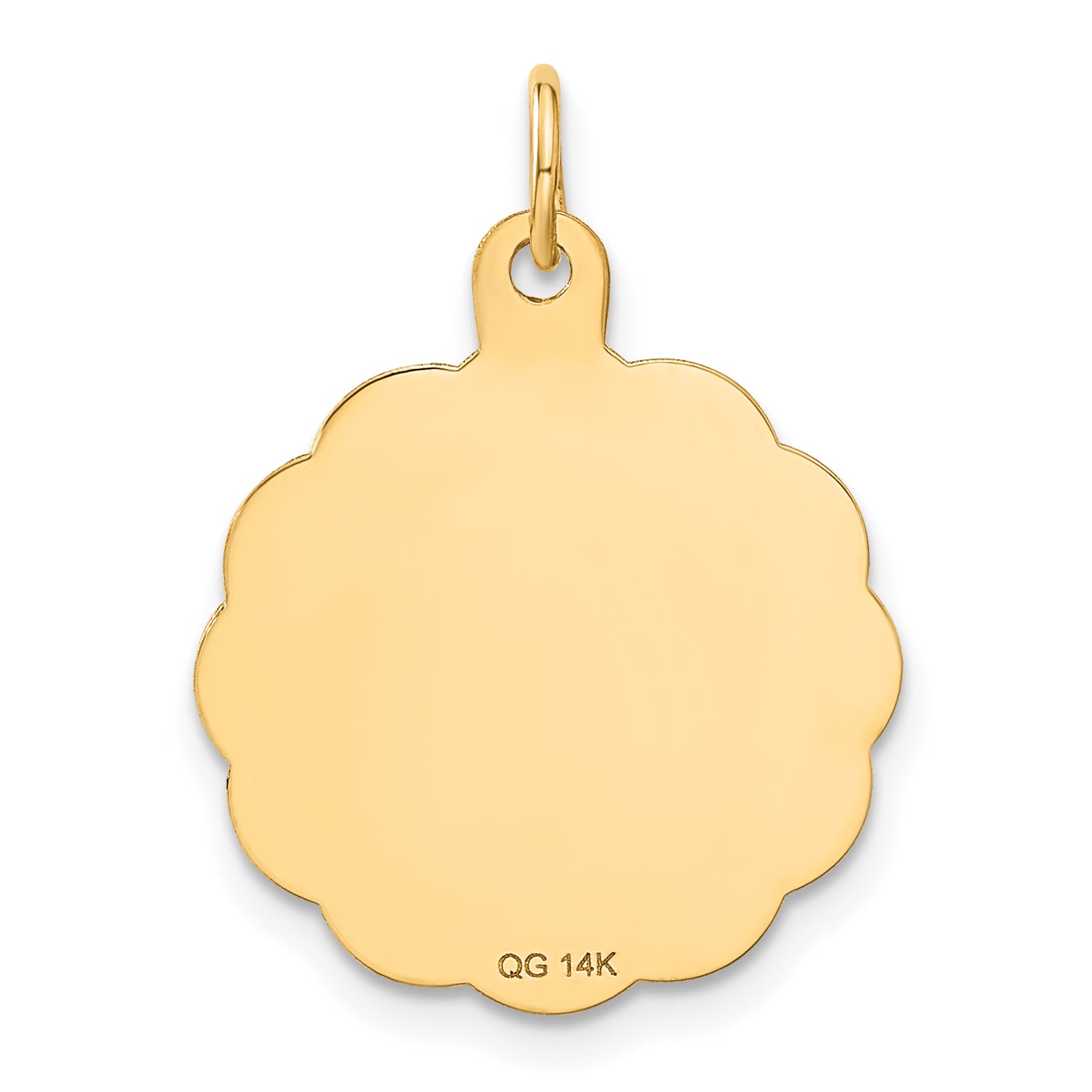 14k Yellow Gold 14k Wrestling Scalloped Edge Disc Charm