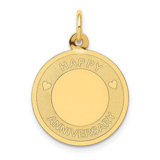 14k Yellow Gold 14K HAPPY ANNIVERSARY Charm