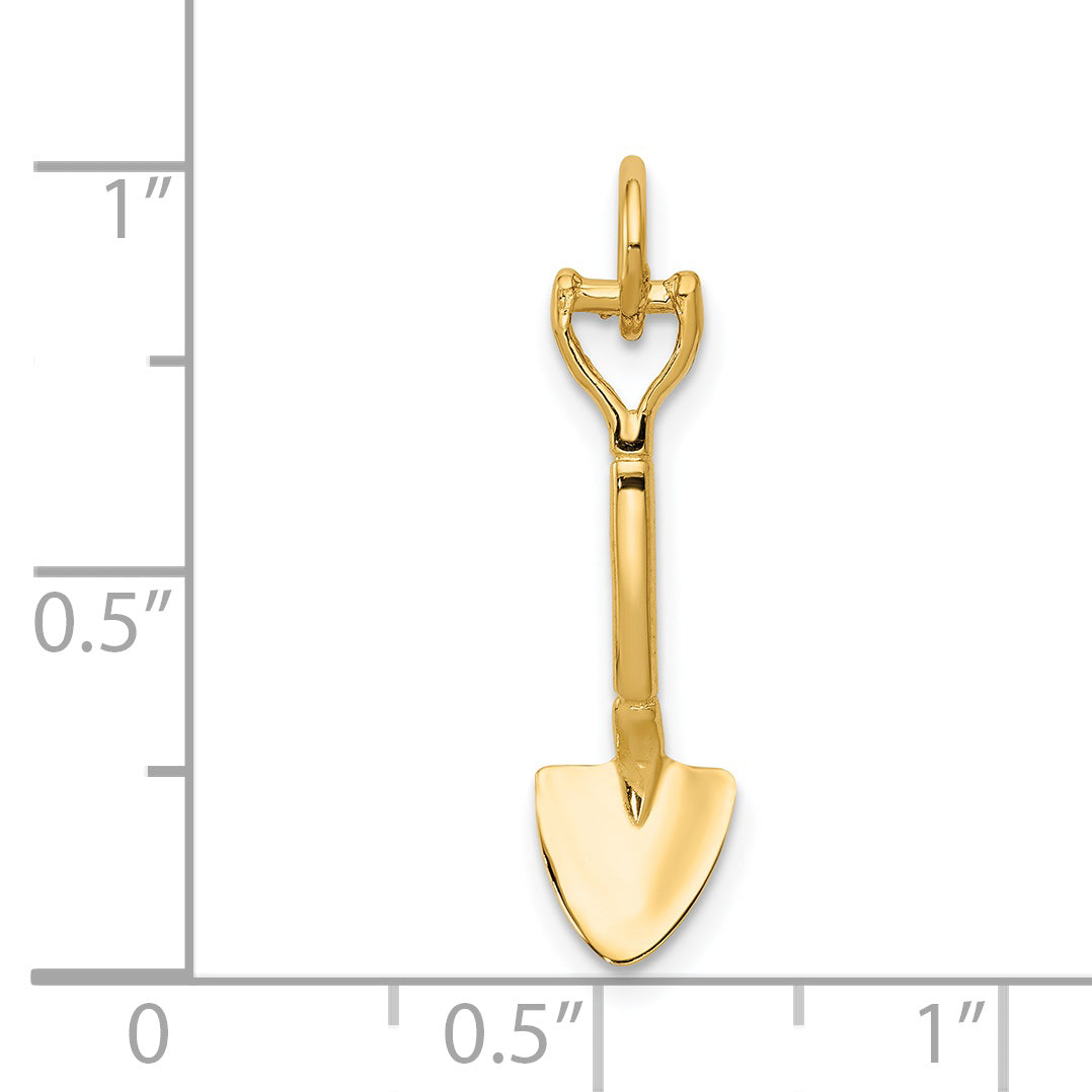 14k Yellow Gold 14k 3-D Spade Charm