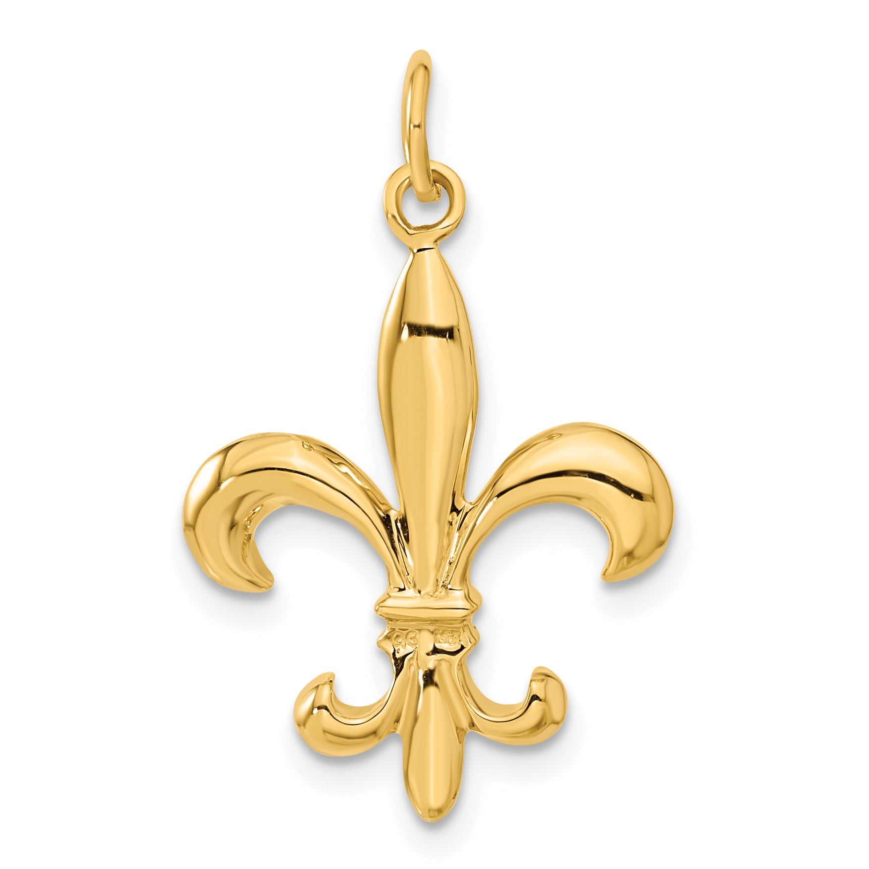 14k Yellow Gold 14k Solid Fleur de Lis 3-D Charm