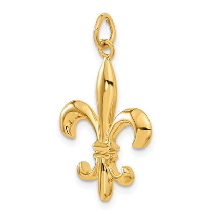 14k Yellow Gold 14k Solid Fleur de Lis 3-D Charm