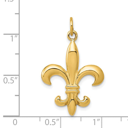 14k Yellow Gold 14k Solid Fleur de Lis 3-D Charm