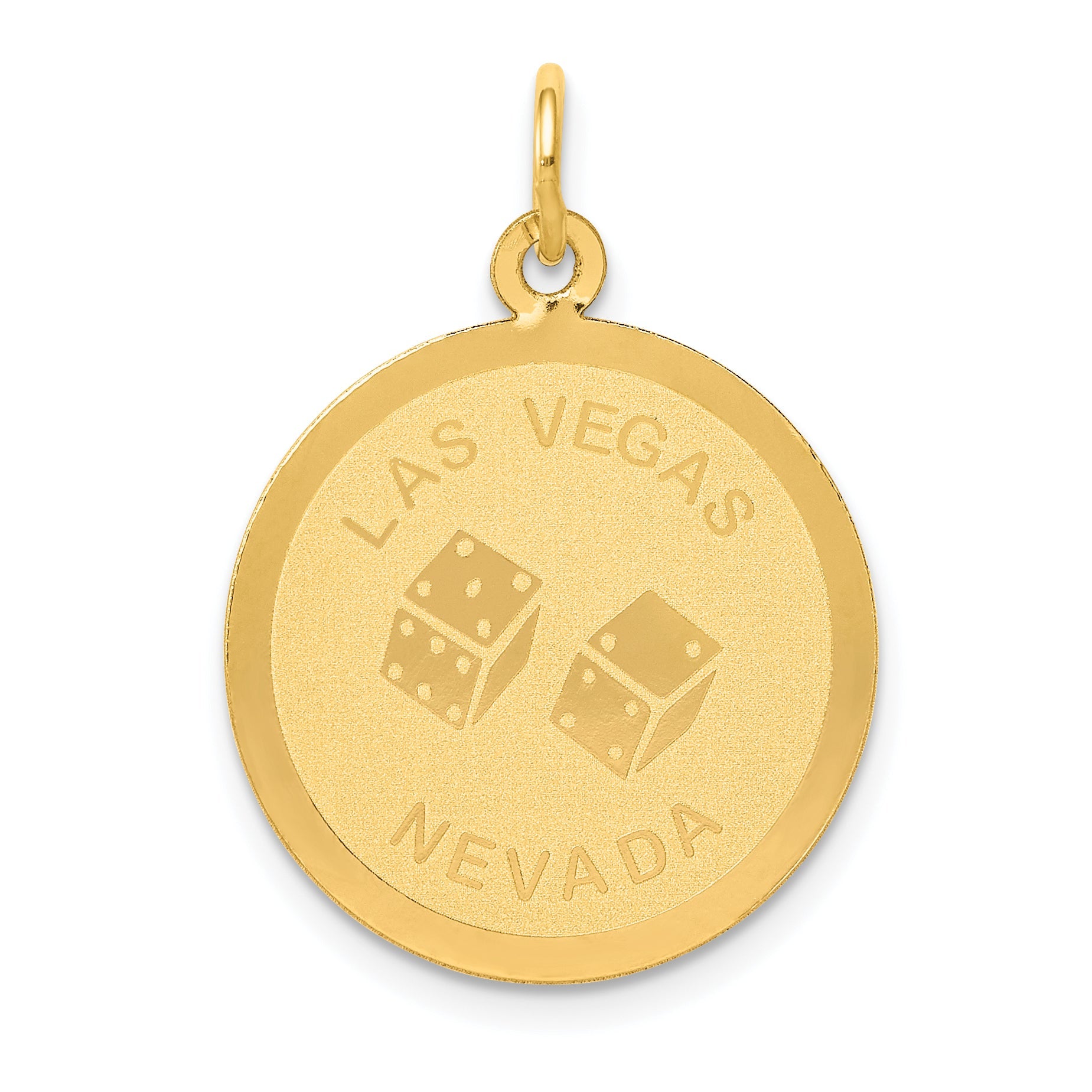 14k Yellow Gold 14k LAS VEGAS Disc Charm