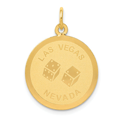 14k Yellow Gold 14k LAS VEGAS Disc Charm