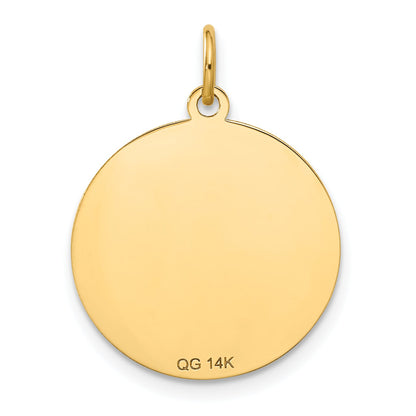 14k Yellow Gold 14k Merry Christmas Disc Charm
