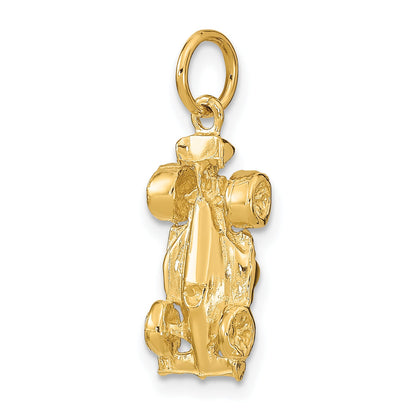 14k Yellow Gold 14k 3-D Race Car Charm