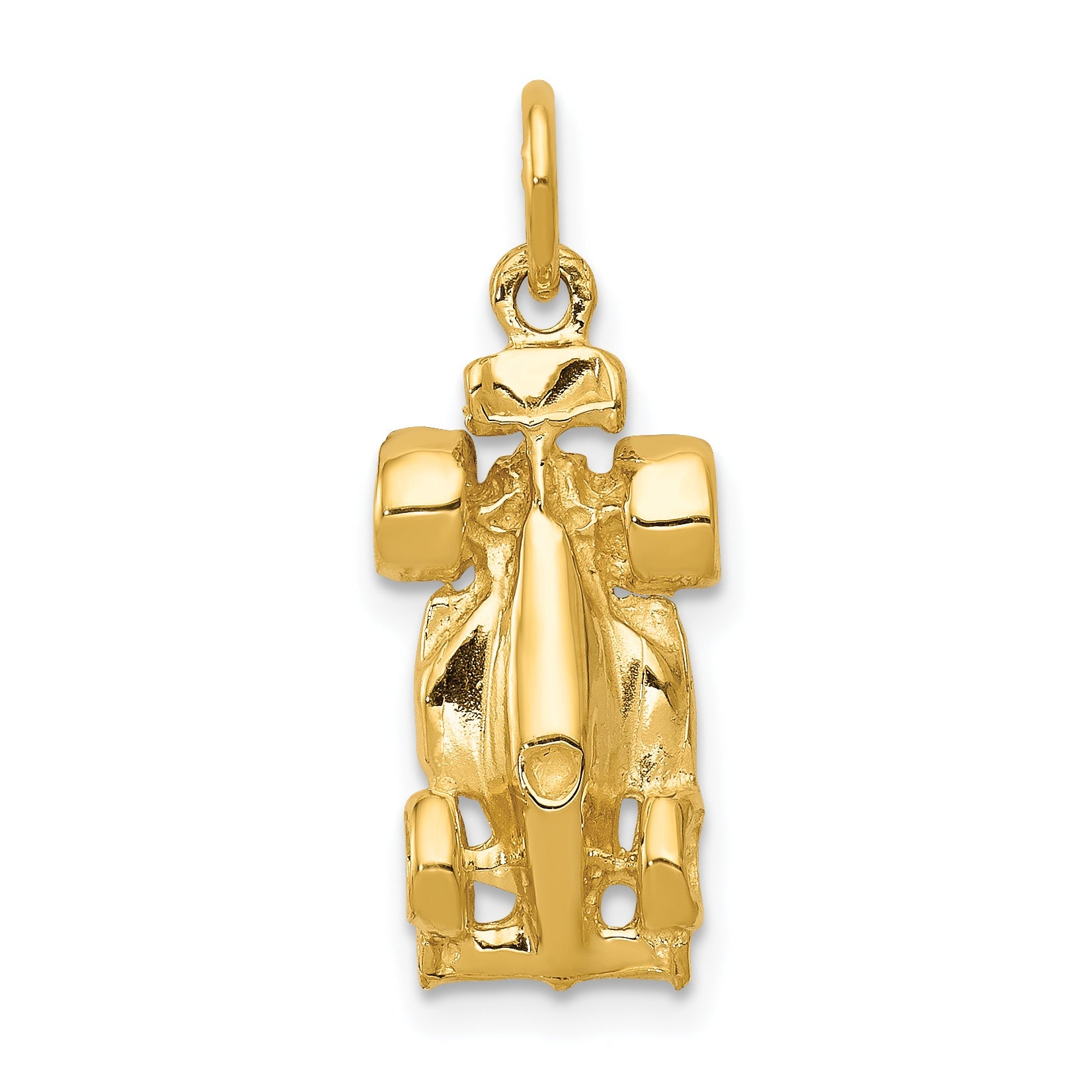 14k Yellow Gold 14k 3-D Race Car Charm